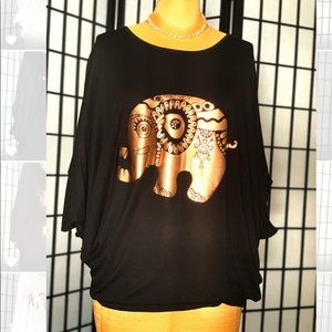 Tribal baby elephant in rose gold